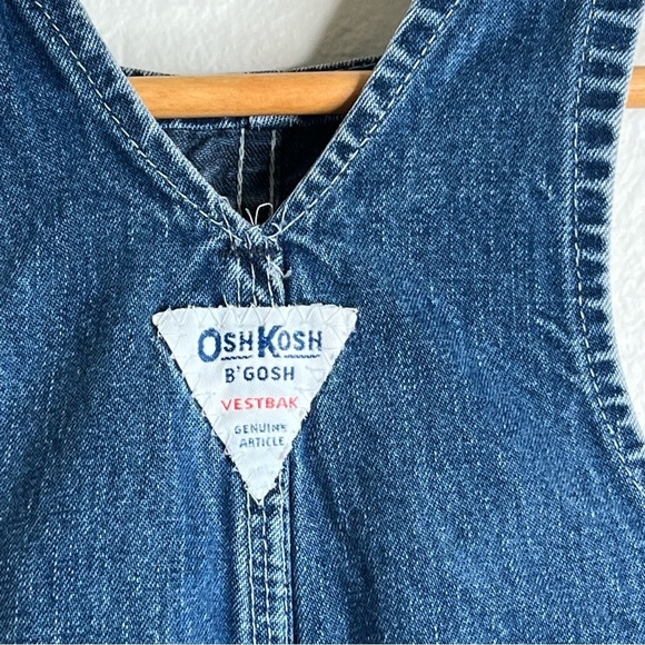 Vintage OshKosh B'gosh Toddler Denim Overalls Cotton Blue Medium Wash Size 2T - Picture 6 of 11